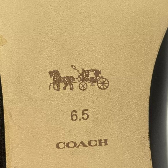 NEW COACH Women's Haley Loafers Size 6.5B Leather Round Toe Flat Black - Picture 5 of 6